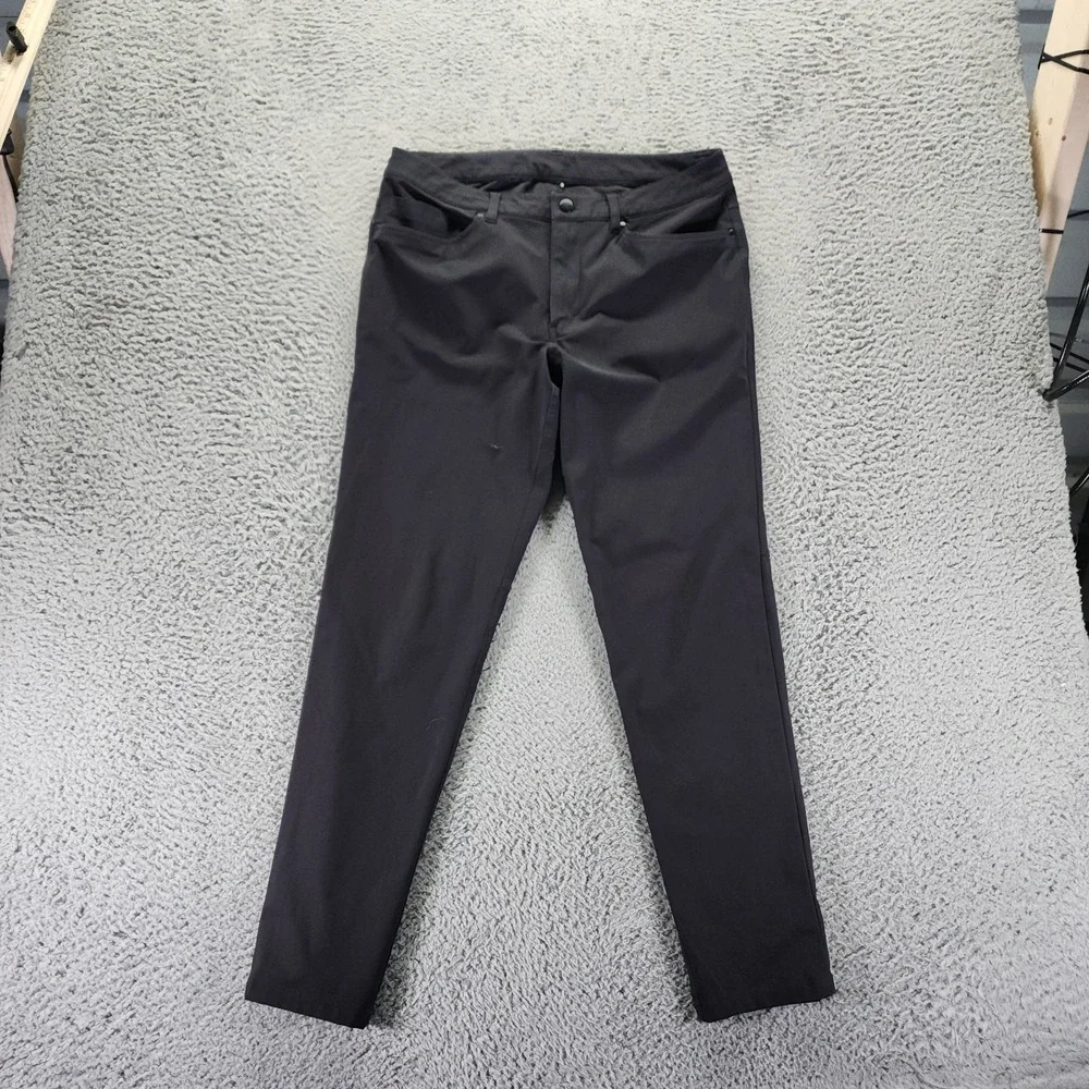 Lululemon ABC Pant Mens 32x30 Black Polyester Golf Tapered Slim Fit Performance